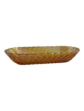 Indiana Marigold Carnival Glass Celery Dish